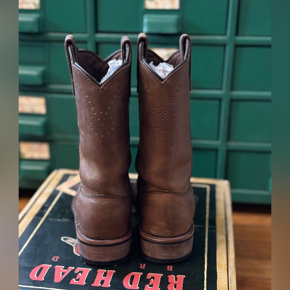 Redhead Destry Leather Riding Boots 7 Brown Cowboy Boot - Picture 4 of 6